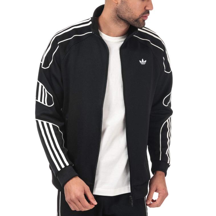 Adidas Originals Flamestrike Classic Series Striped Zip Shoulder Long Sleeve Jacket Men Jackets DU8111