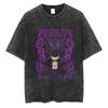 Japanese Anime One Piece Retro Washed Tshirt Men and Women Summer Harajuku YK Clothing Round Neck Short Sleeved Tshirt Unisex