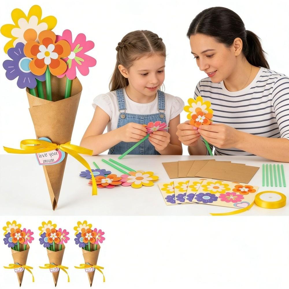 Buntes Papierblumen-Strauß Bastelset Falten Romantisch DIY Sonnenblumen-Strauß Set Segen Handgemacht Grußkarten-Strauß