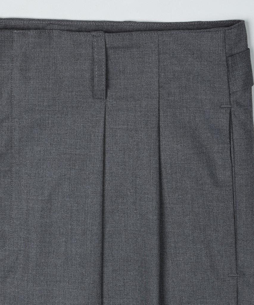 PRAIRIE Essential Double-Pleat Wide Slacks (Gray)
