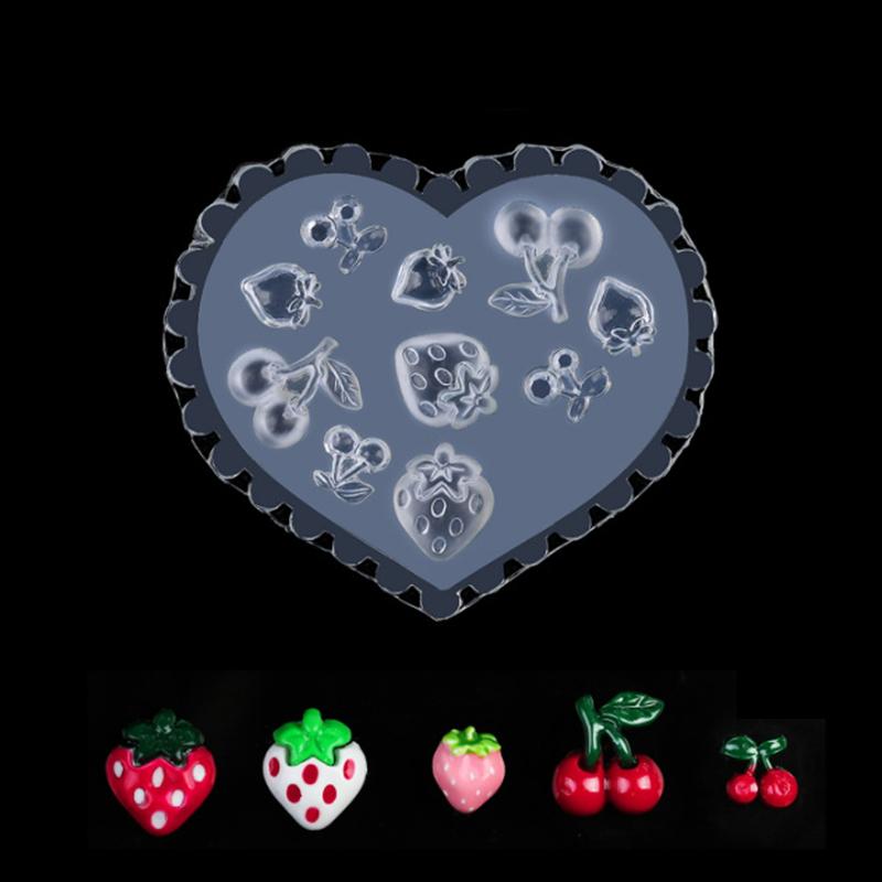 1pcs Ocean Theme Sea Shell Goldfish Starfish Cherry Strawberry 3D Acrylic Nail Mold Nail Decorations DIY Silicone Manicure Mold