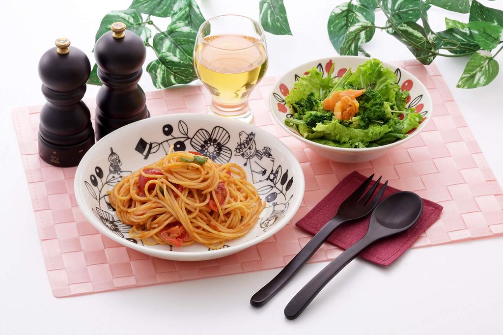 Yamaka Shoten Plate Curry Pasta Moomin Moomin Curry Pasta Plate of 3 Red Set, Plate, Plate, Character, Cute, Nordic, Valley, & (Set Designs) White,