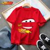 2026 Summer Kids T-shirt Short Sleeve Top Cartoon Cars Pixar Lightning McQueen Printed Boys Clothes Baby Tops 4-10 Years