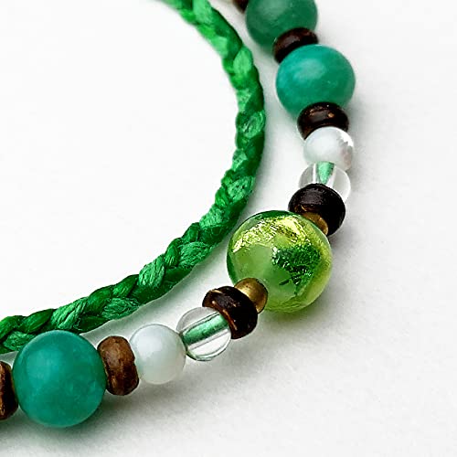 [Kubakasaya] Bracelet, Anklet, Kibi Sanga, Misanga, Okinawa Exclusive, Okinawa Souvenir, Sugarcane Yarn, Kibi Sanga, Green, Accessory