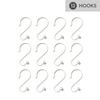 S-Shape Rustproof Stainless Steel Shower Curtain Hooks T-Bar Ends Set of 12 Durable Easy Open Fit Standard Rods