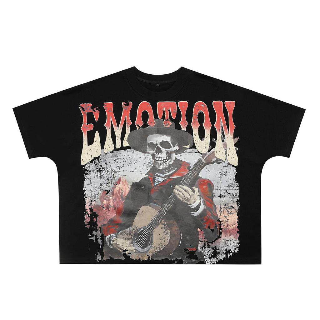 MIXED EMOTION High Quality Beauty Tide High Street Angel Hot Diamond Retro Loose Short Sleeve Full of Printed Men's and Women's T-shirts