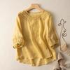 Women O Neck Elbow Sleeve T-Shirt Pattern Embroidery Loose Boho Top Vintage Summer Beach Vacation Resort Wear Casual Blouse