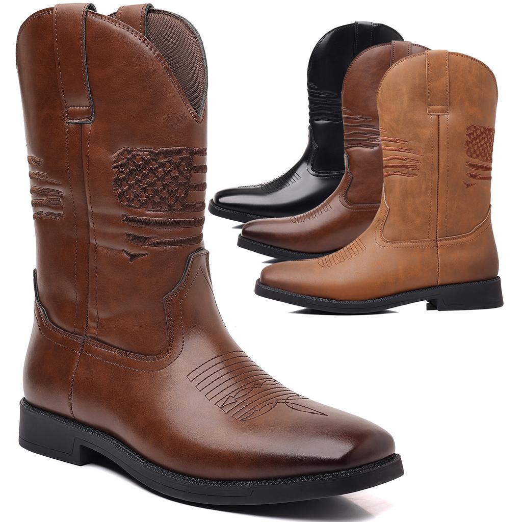 Shoes Men Western Boots Cowboy Waterproof Outdoor Boots Men Shoes Knee High Riding Boots Boots Vintage Riding Boots