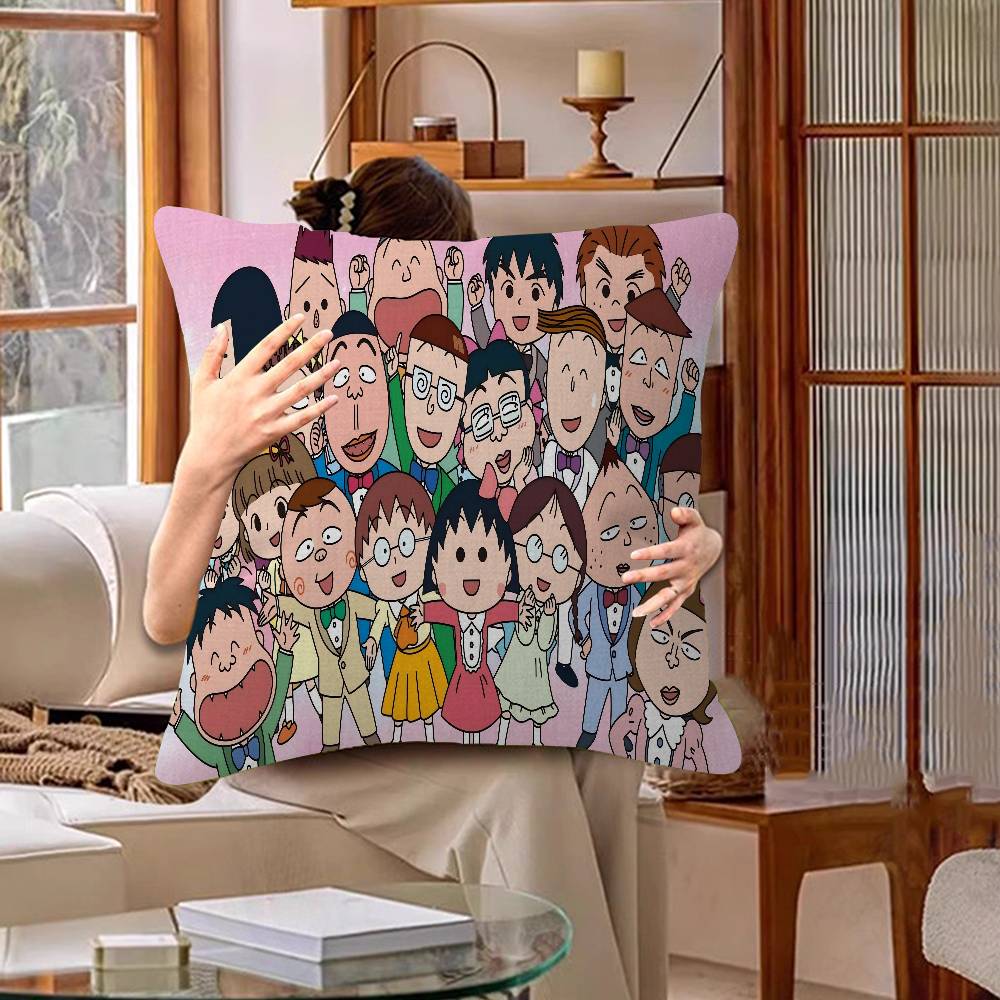 C-Chibimaruko Chan Cushion Cover Pillowcase Upholstery Sofa Throw Pillow Home Decor Pillowcas