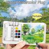 Ensemble Palette de Peinture Prête pour le Voyage, Mini Palette de Peinture Acrylique de Voyage, Mini Palette de Peinture avec Liant