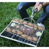 Rete per Griglia Barbecue Pieghevole Per Hamburger Barbecue Solida Placcatura Ferrolettrica Manico in Legno Resistente al Calore Per Barbecue all'Aperto