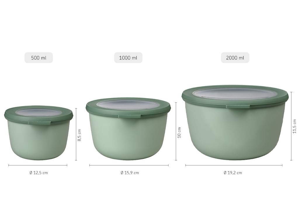 Rosti Mepal CIRQULA High Storage Nordic Set of 5703062NW Containers, White, 3,