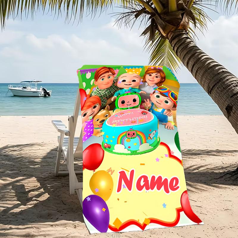 Customizable Personalized Beach Towels CoComelon - Dance Party Themed designs.Suitable for the Beach, Yoga, Sports;ideal As Beach Accessories