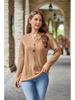 2024 Autumn Winter New Women Long Sleeve T-shirts Ladies Fashion Buttons V-neck Knitted Tee Shirt Female Solid Color Casual Tops