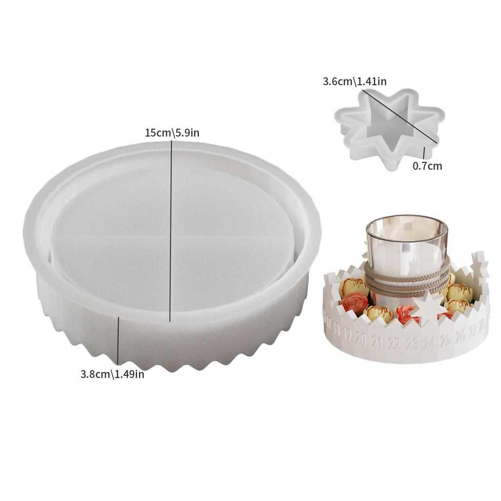 Christmas Molds Christmas Candle Holder Mold Advent Reusable Moulds 2 Pieces For Holiday Craft Plaster Concrete Cement Art