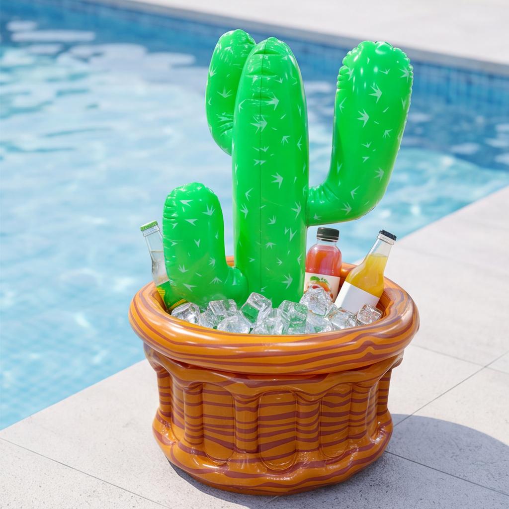 Tropical Themed Inflatable Ice Bucket Large Capacity PVC Floating Drink Cooler Pool Party Beverage Bucket Beverage & Food Tray