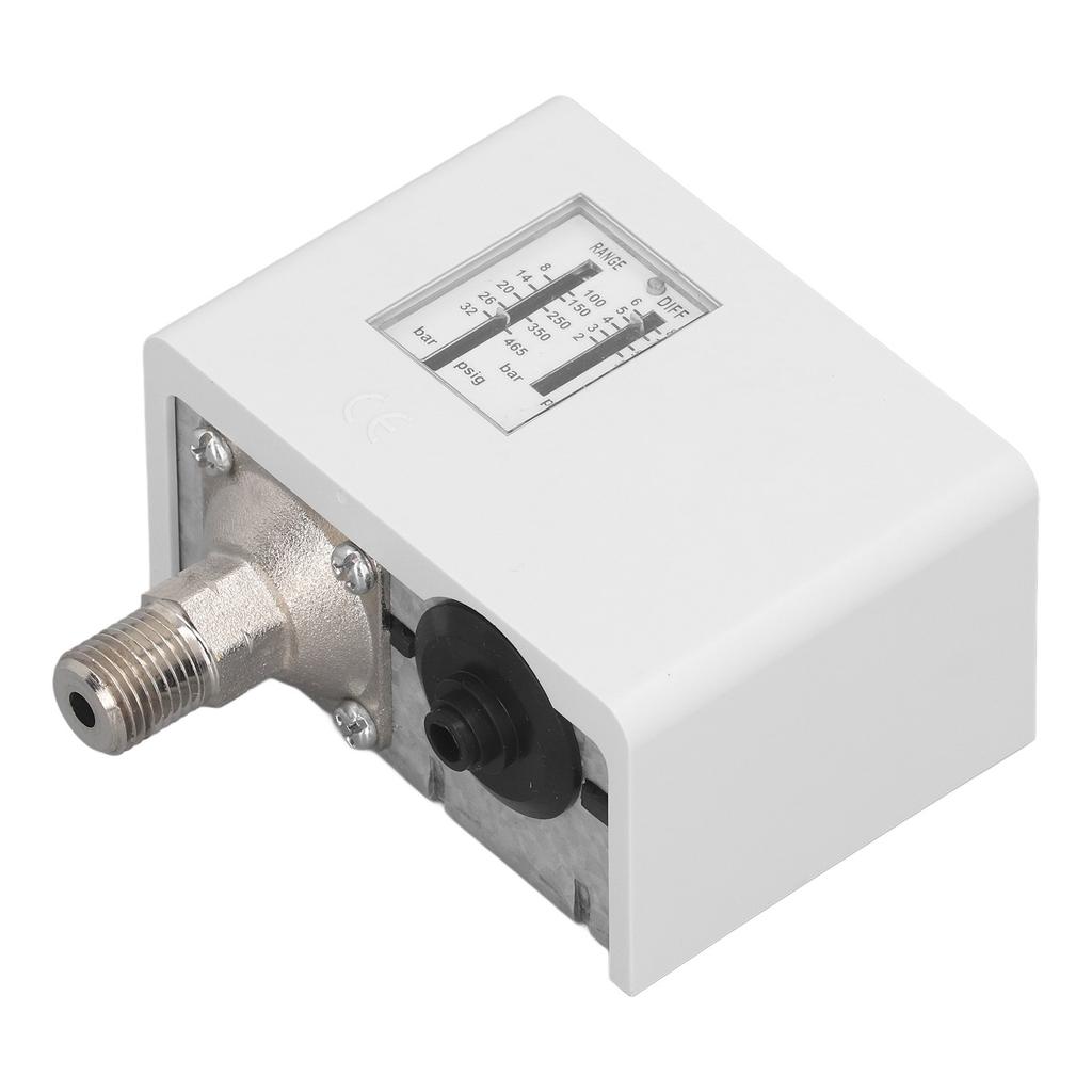 Compressor Pressure Switch SPDT Pneumatic Pressure Gauge Adjustable Differential Pressure Contro
