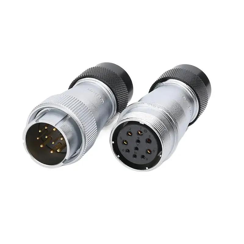 WEIPU WS32 TD+ZD 4 6 8 10 11 13 19Pin Docking Power Circular Connector M32 Soldering Single Wire Cable Adapter Aviation Plug