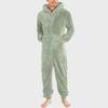 Men's Zipper Warm Plush Jumpsuit Warm Pajamas