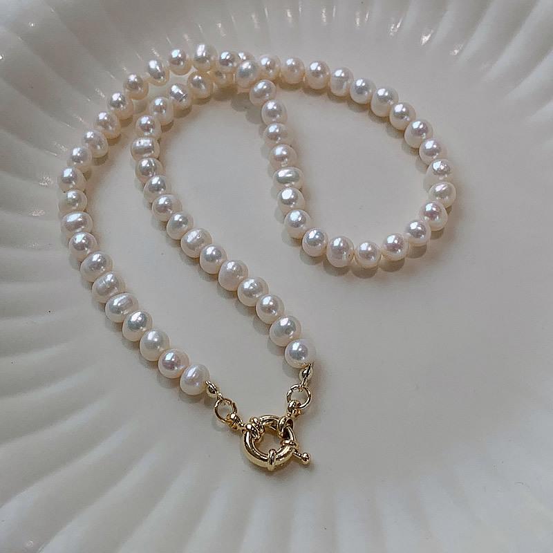 High Quality Natural Freshwater Pearl 14K Gold Filled Female Beads Chain Necklace Promotion Gifts For Girlfriend
