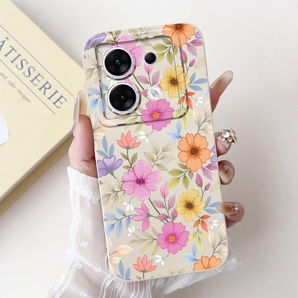 Stilvolle Blumenbemalte Hülle Für Infinix Zero 30 X6731 Case Weiche Silikon Handyhülle Für Infinix Zero 30 Zero30 5G Rückseite