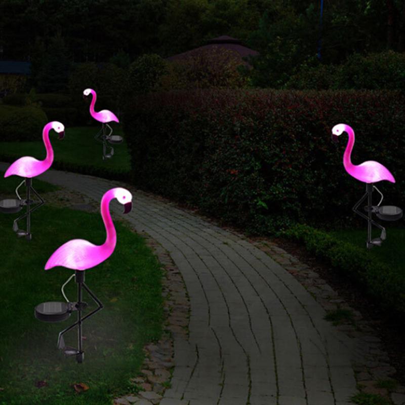 Solar-powered Waterproof Flamingo LED Lawn Lamp Landscape Light Festival Yard Garden Decoration