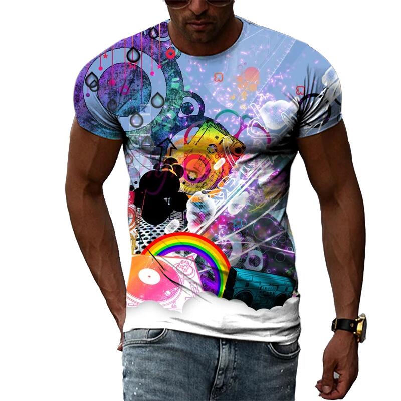 

Летняя мода креативный цветочный графический мужские футболки повседневный 3D принт хип-хоп Харадзюку индивидуальный круглый вырез короткий рукав топ 6XL