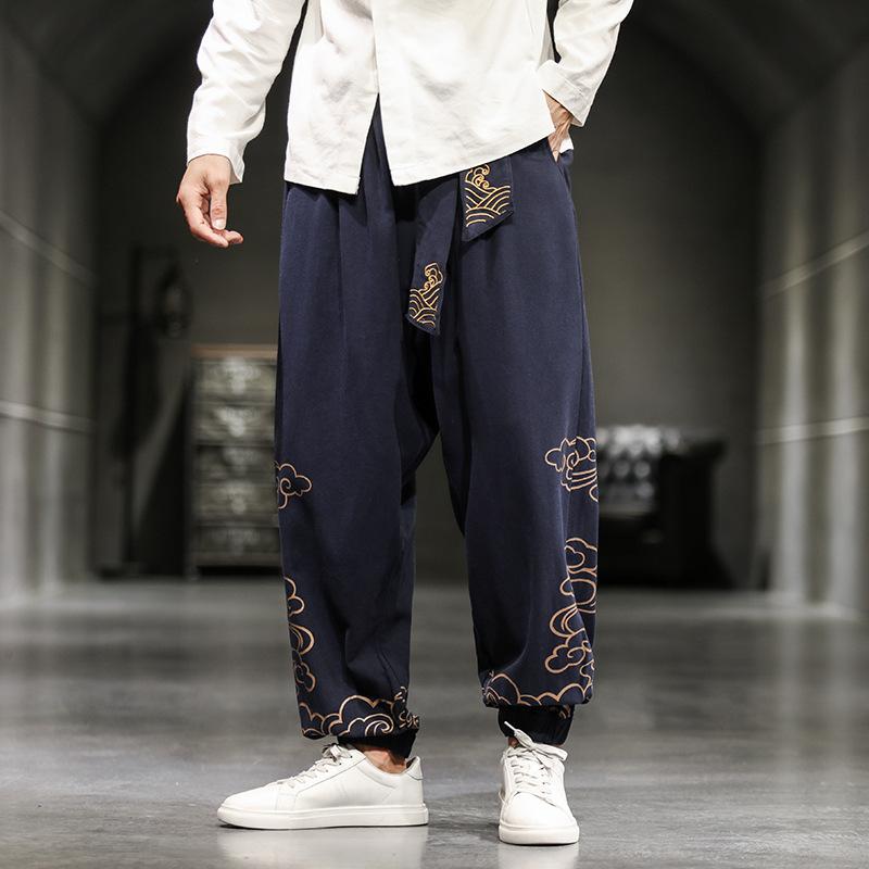 Erkekler Çin Kung Fu Pantolon Tai Chi Pantolon Eğitim Wushu Altları Bağcıklı Sanat Sporları