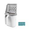 Cat Litter Scooper and Box 2 in 1 Design Easy Cleaning Integrated Cat Litter Shovel with Waste Can with Baffle and 8