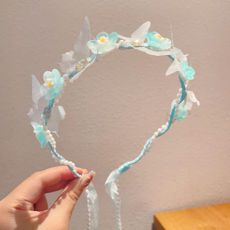 Handmade Butterfly & Flower Headband for Girls - Princess Crown, Forest Style Hair Accessories