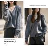 Korean-Style Elegant Wool Knit V-Neck Cardigan for Women - 2025 Fashion Collection