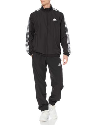 Trikot Ober- und Unterteil Set 3 Streifen Web Trainingsanzug M Herren Oberteil Schwarz/Weiß Unterteil Schwarz/Weiß (GK9950)