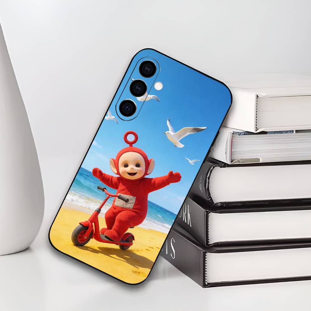 Cute T-Tele-tubbies Phone Case For Samsung Galaxy A73,A72,A71,A70,A53,A52,A51,Soft Silicone Black Cover