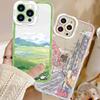 Anime Stad Landskap Gata Sakura Fodral för Iphone 13 Funda Iphone 11 12 13 14 Pro Max 6 7 8 Plus 12 Mini XS Max XR SE 2 3 Skydd