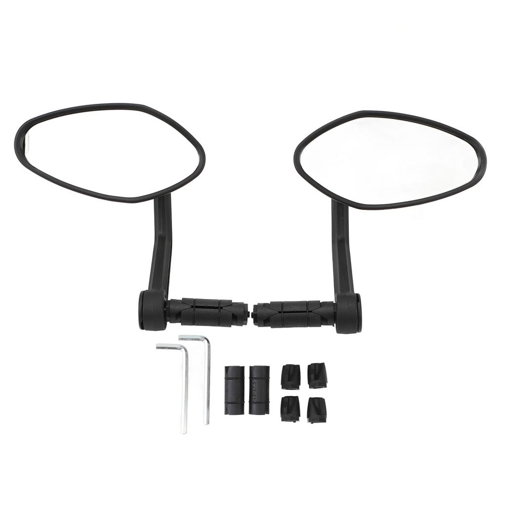 1 Pair Bike Rearview Mirrors 360 Degree Rotation Cycling Bar End Handlebar Mirror for Mountain Road