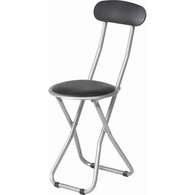 Fuji Boeki Chair Pipe Chair Width 30 X Depth 46 X Height 77 Cm Black Synthetic Leather VPC Folding Chair Slim 88625