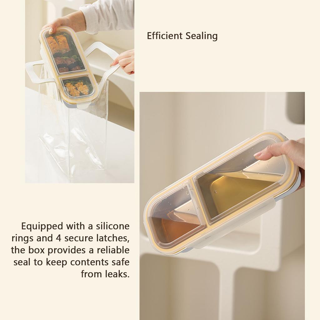 Outdoor Stainless Steel Lunch Box Camping Hiking Travel Portable Food Container Stainless Steel Color