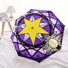 "Magical Star Stained  Decor"Umbrella, Portable 3-Fold Compact Umbrella for Men & Women ES51