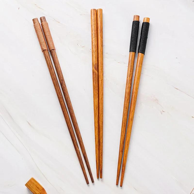 Handmade Japanese Natural Wood Chopstick, Spoon and Fork Set with Gift Pocket, Bamboo Chopstick Dropshipping, 1Pairs