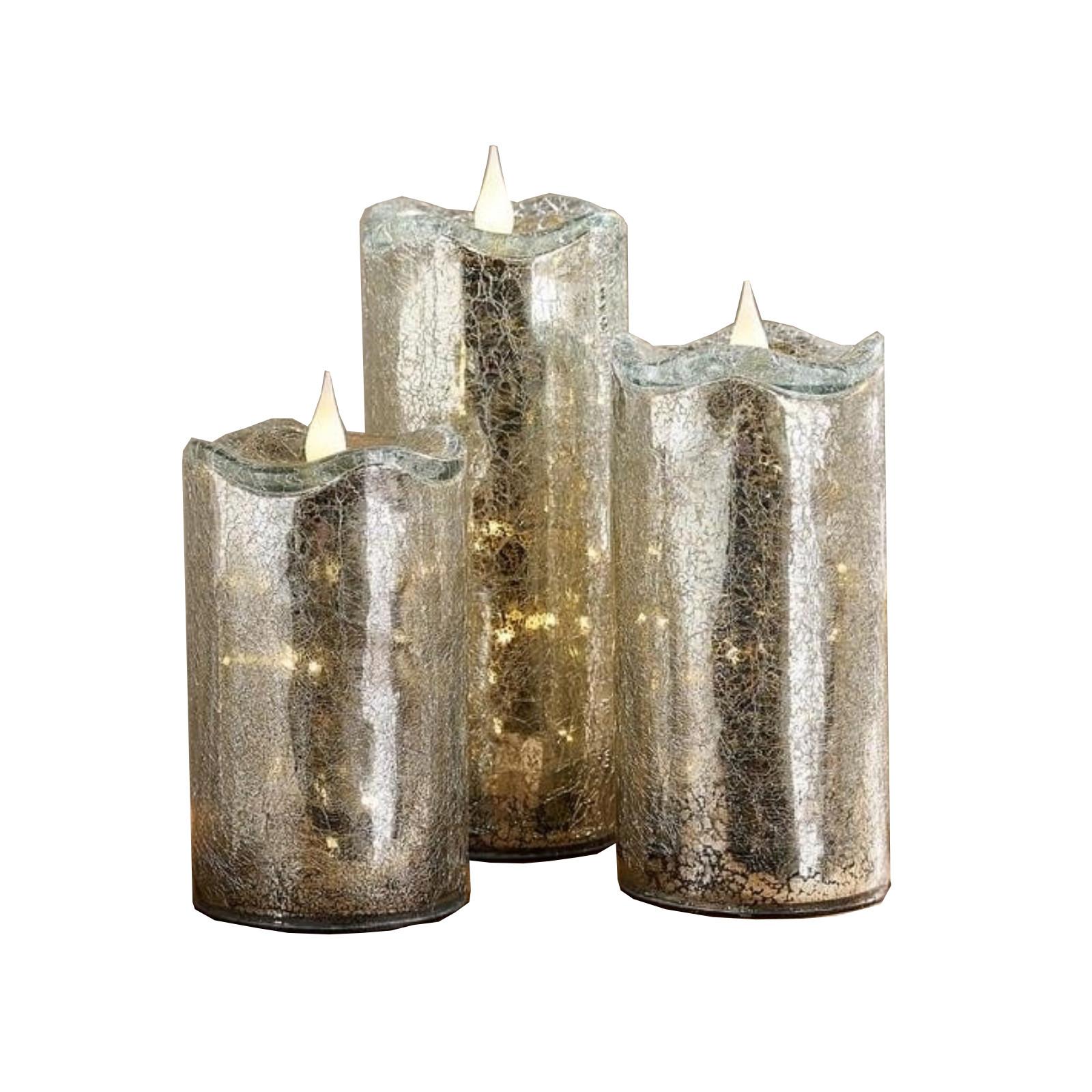 

Luminous Cracked Glass Candles, Holiday Decorations, Party Event Supplies One Size