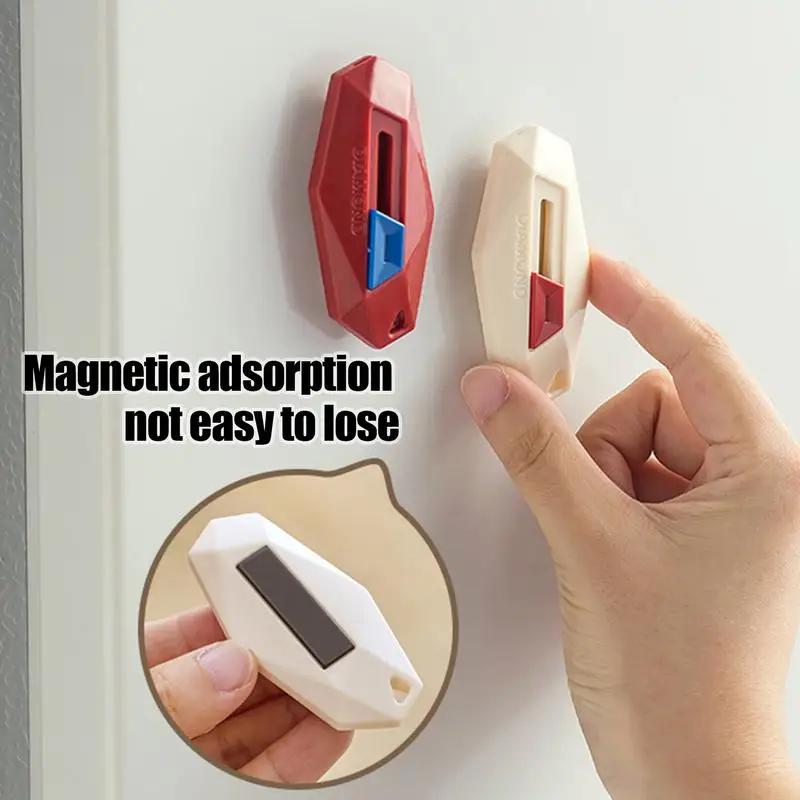 Unbox Knife Safety Round Head Cutter Magnetic Carton Box Cutter for Opening Package Letter Utility Knife