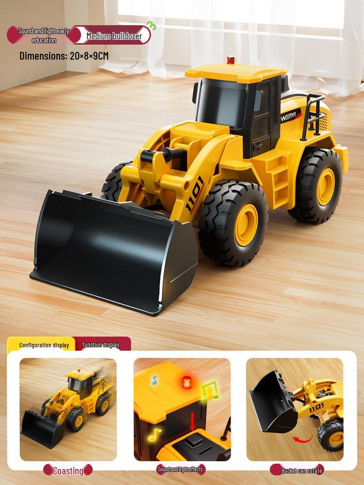 Extra Large Alloy Engineering Toy: Roller, Excavator, Bulldozer, Loader for Boys Aged 2-3 Years