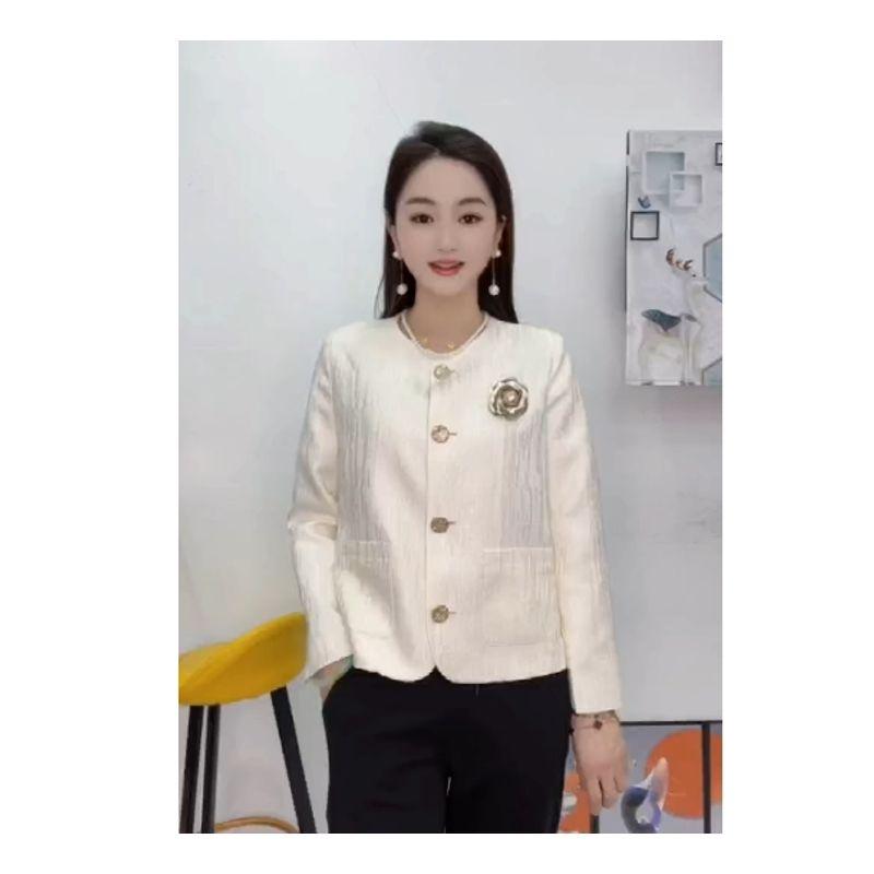 

Изящное умозаключение! Флокированный жаккардовый крафт, круглый вырез, офисный, повседневный, темпераментный, женский, с длинным рукавом, однобортный, верхняя одежда, новый White L