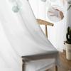 Cortinas de tul transparentes para ventanas, salas de estar, cocinas, cortinas de gasa con bolas de Navidad, hojas de abeto y flor de pascua