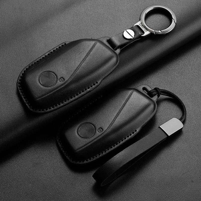 Leather Car Key Case Cover For BMW 3 4 5 6 Series X1 X2 X3 X4 X5 F10 F20 M3 M4 E34 E36 525 320i 2025 Key Shell Car Accessories
