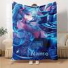 Custom Name Hatsune Miku Theme Printed Blanket - Perfect for Couch, Bed, Travel & Outdoor Use | Machine Washable, Cozy & Durable.
