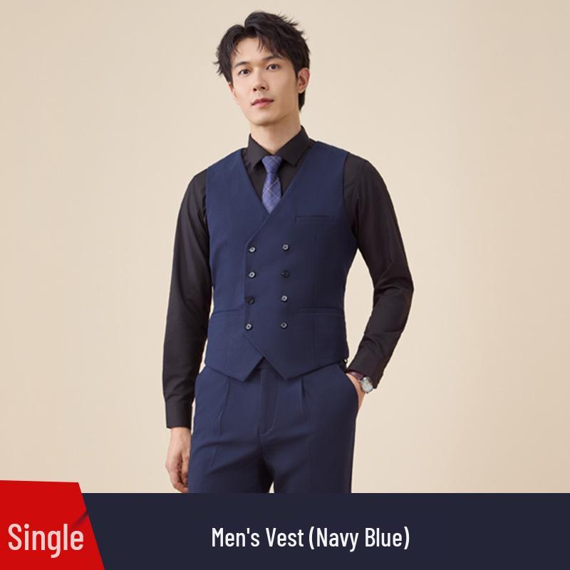 Men's Autumn/Winter Double-Breasted Suit Set - Professional Business Attire for Hotel Managers