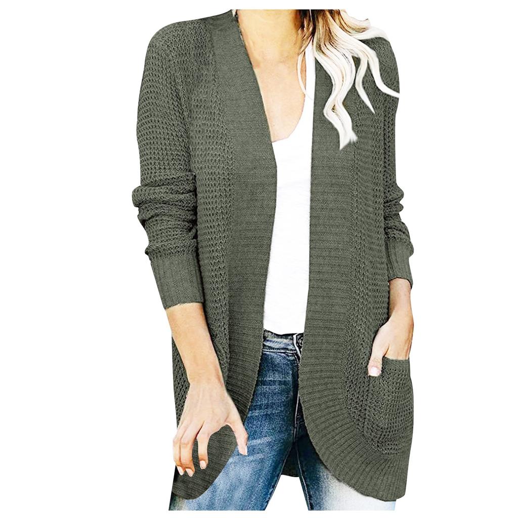 Dámský ležérní svetr jednobarevný Dámský svetr s dlouhým rukávem střední délky