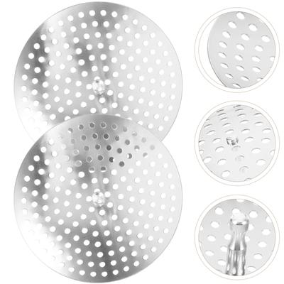 2 Pcs Strainer Sink Drain Kitchen Basket Filter Screen Hair Catchers Strainers for Silver Metal