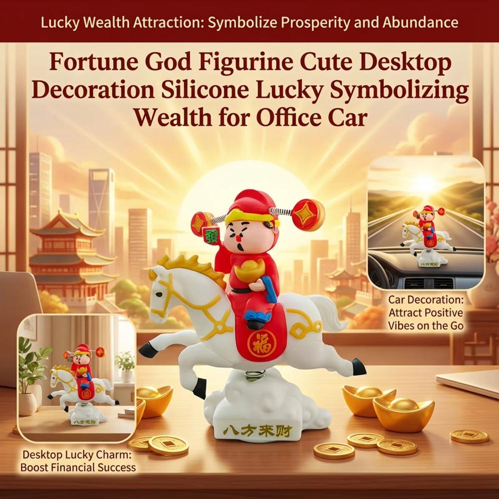 Cute God Of Wealth Desktop Decor Year of The Horse Horse Year Figurines  Center Console